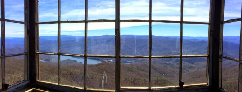The view from Shuckstack Fire Tower.